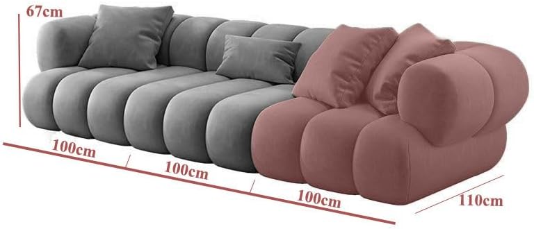 Aroma Homes Modern Cloud Modular Sofa Set - Ultra Soft Bouclé Fabric Sectional Couch (Brown, Chaise) - Image 2